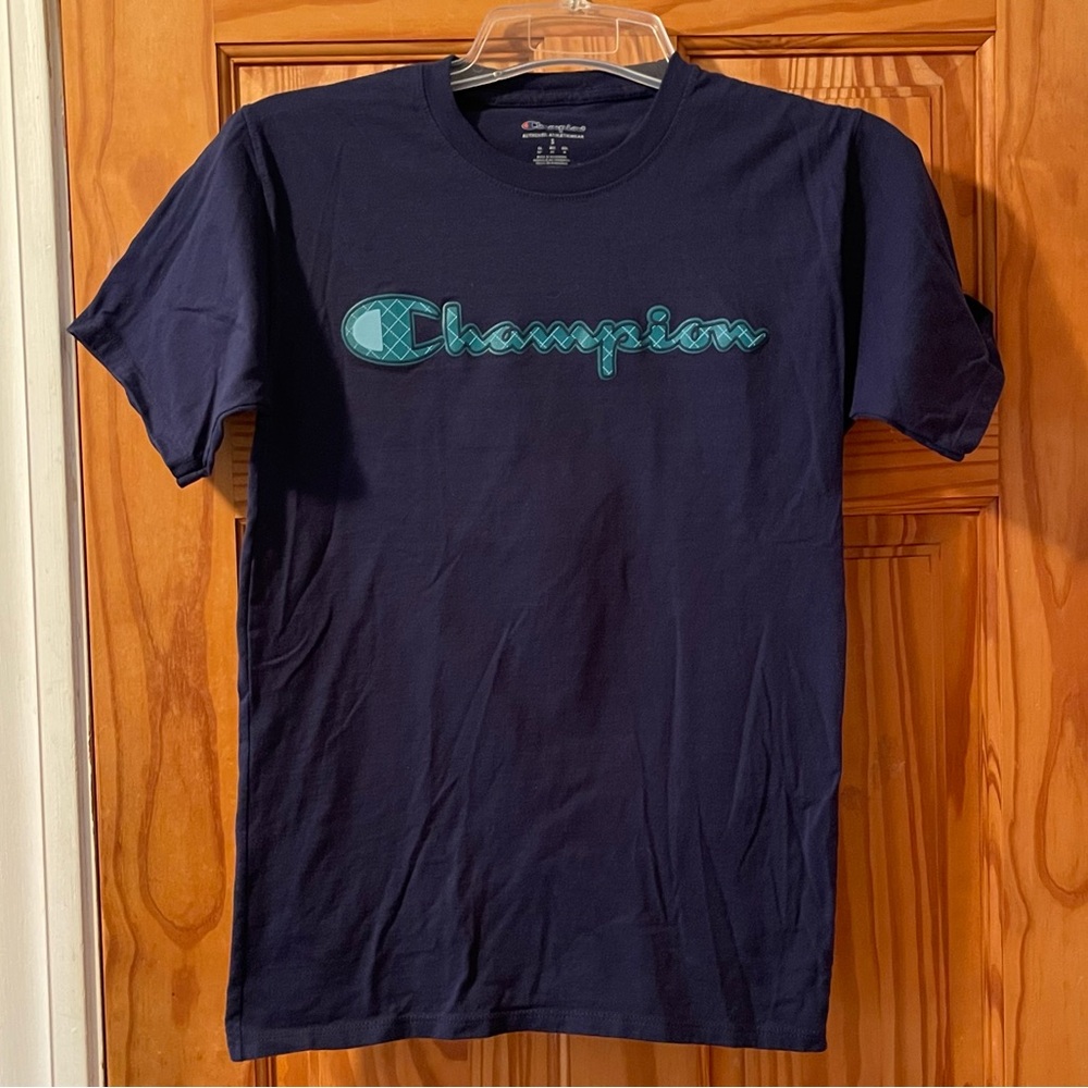 Champion Dark Blue Men's Tee with Logo